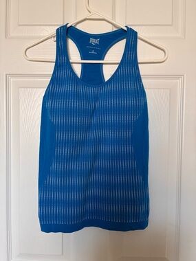 Everlast Women’s Athletic Sport Tank Top Racer back Built-in Bra Blue Size Large